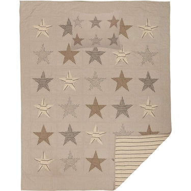 Sawyer Mill Star Charcoal Twin Quilt Set; 1-Quilt 68Wx86L w/1 Sham 21x27 VHC Brands - The Fox Decor